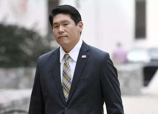 U.S. Attorney Robert Hur arrives at U.S. District Court in Baltimore on Nov. 21, 2019. (AP Photo/Steve Ruark, File)