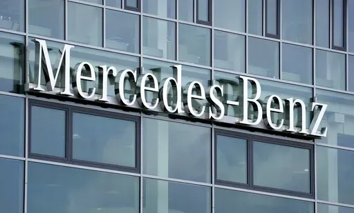 A logo of the German car manufacturer Mercedes Benz is pictured in Berlin, Germany, on June 25, 2021. European governments are contemplating new sanctions against Russia if it invades Ukraine – and it’s going to be complicated. Sanctions would aim to maximize the pain for the Kremlin, its key banks and energy companies but also avoid jeopardizing the continent’s Russian-dependent energy supplies or inflicting too much damage on European companies with strong ties to Russia. (AP Photo/Micha