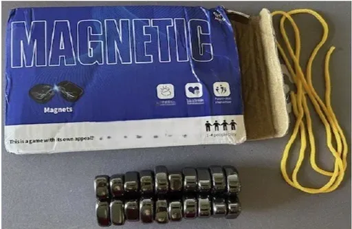 This photo provided by The U.S. Consumer Product and Safety Commission shows the front box of Magnetic Chess Game Sold by JOMO, that the U.S. Consumer Product and Safety Commission is warning consumers to immediately dispose of the magnetic game due to serious ingestion risks for children.(The U.S. Consumer Product and Safety Commission via AP)