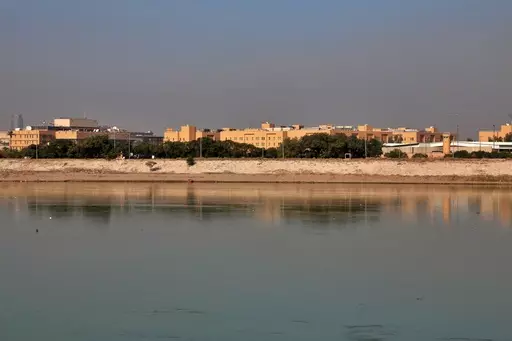The U.S. Embassy is seen from across the Tigris River in Baghdad, Iraq, on Jan. 3, 2020. A rocket attack at the sprawling U.S. embassy in Baghdad Friday Dec. 8, 2023 caused minor material damage but no casualties, U.S. and Iraqi officials said. (AP Photo/Khalid Mohammed, File)