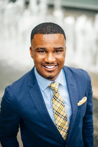 FILE -Davante Lewis poses for a photo in Baton Rouge, La., Tuesday, May, 12, 2020 Lewis is running for Louisiana Public Service Commissioner. In the Deep South, a typically lackluster multi-parish race for a seat on an obscure Louisiana regulatory body has gained national attention this election season. (Mark Saltz/The Advocate via AP)