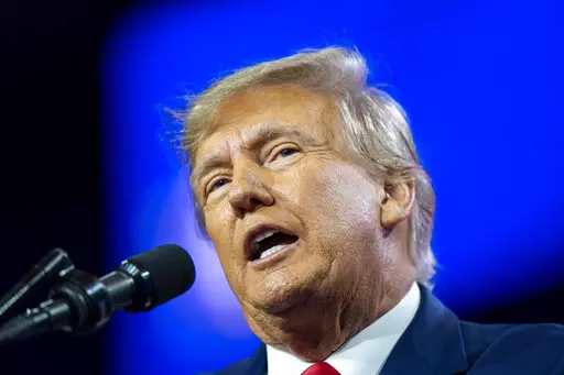 Former President Donald Trump speaks at the Conservative Political Action Conference, CPAC 2023, Saturday, March 4, 2023, at National Harbor in Oxon Hill, Md. (AP Photo/Alex Brandon)