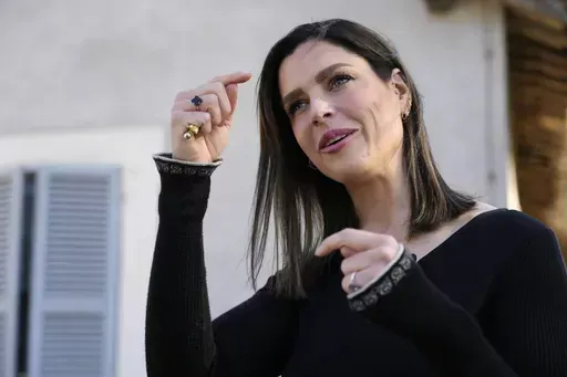 Olivia Maurel, who was born through surrogacy and is against such practice is interviewed by the Associated Press in Rome, Thursday, April 4, 2024. Maurel met with Pope Francis and attended an International Conference of the Casablanca Declaration, an international campaign for the abolition of surrogacy calling for the adoption of an international treaty. (AP Photo/Gregorio Borgia)