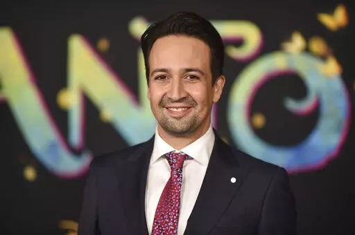 Lin-Manuel Miranda arrives at the premiere of "Encanto" on Wednesday, Nov. 3, 2021, at the El Capitan Theatre in Los Angeles. Miranda composed the songs for the film.  (Photo by Richard Shotwell/Invision/AP, File)