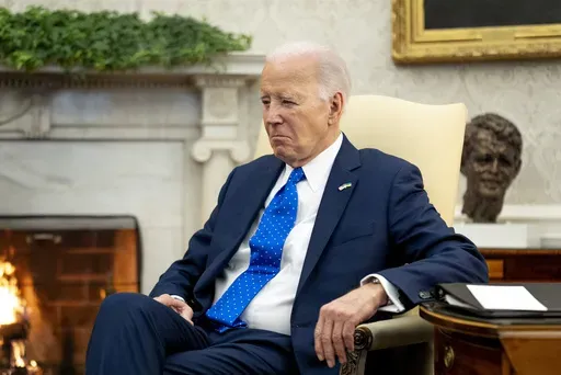 President Joe Biden sits in the Oval Office of the White House, Feb. 9, 2024, in Washington. Biden says he's "determined to get as much done as I possibly can" in his final six months in the White House but will face obstacles in his bid to burnish his legacy. (AP Photo/Andrew Harnik, File)