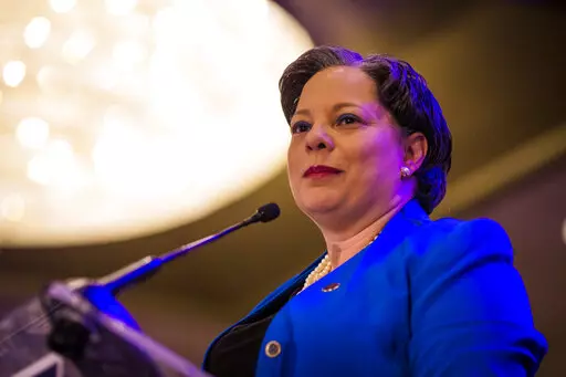 State Sen. Jennifer McClellan D-Richmond celebrates at her election party after winning the seat for Virginia's 4th Congressional District on Tuesday, Feb. 21, 2023, in Richmond, Va. Virginia voters on Tuesday elected McClellan, a veteran state legislator from Richmond, to fill an open seat in the U.S. House of Representatives, where she will make history as the first Black woman to represent the state in Congress. (AP Photo/John C. Clark)
