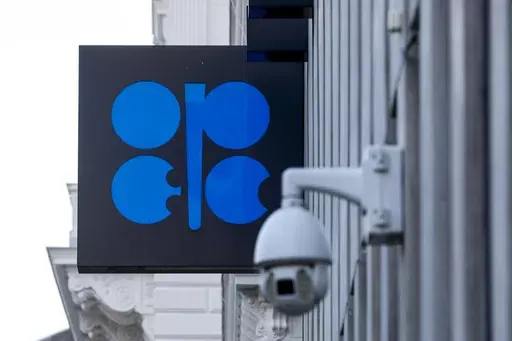 The logo of the Organization of the Petroleoum Exporting Countries (OPEC) is seen outside of OPEC's headquarters in Vienna, Austria, Thursday, March 3, 2022. The OPEC oil cartel led by Saudi Arabia and allied producers including Russia will try to agree Thursday, Nov. 30, 2023 on cuts to the amount of crude they send to the world, with prices having tumbled lately despite their efforts to prop them up. (AP Photo/Lisa Leutner, file)