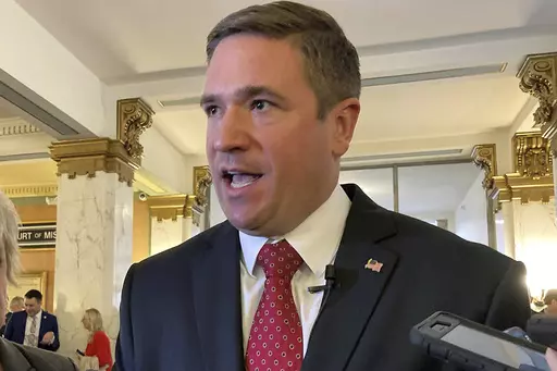Missouri Attorney General Andrew Bailey speaks to reporters after taking the oath of office in Jefferson City, Mo., Jan. 3, 2023. On Tuesday, May 16, 2023, Missouri officials abruptly terminated an unusual emergency rule proposed by the Republican attorney general that would have placed limits on transgender care for minors and some adults. The move was announced without explanation on the Missouri Secretary of State’s website, which said “This emergency rule terminated effective May 16, 202
