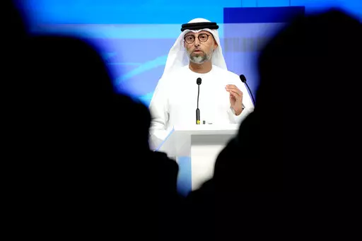 United Arab Emirates Energy Minister Suhail al-Mazrouei speaks during the Atlantic Council's Global Energy Forum at the Dubai Expo 2020, in Dubai, United Arab Emirates, Monday, March 28, 2022. (AP Photo/Ebrahim Noroozi, File)