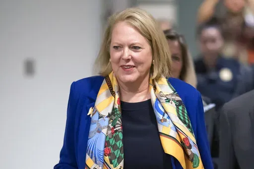 Conservative activist Virginia "Ginni" Thomas, the wife of Supreme Court Justice Clarence Thomas, walks to a room at the O'Neill House Office Building, part of the Capitol complex, for an interview with the House panel investigating the Jan. 6 insurrection in Washington, Sept. 29, 2022. (AP Photo/J. Scott Applewhite, File)
