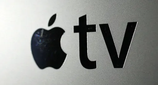 The logo for an Apple TV converter is seen on Oct. 6, 2010, in New York. (AP Photo/Mark Lennihan, File)