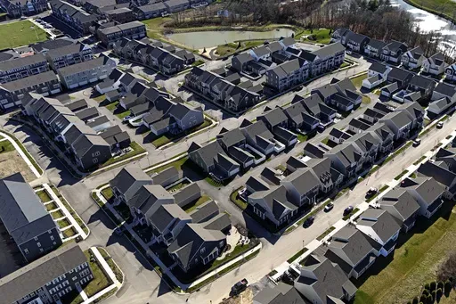 A housing development in Cranberry Township, Pa., is shown on March 29, 2024. (AP Photo/Gene J. Puskar, File)