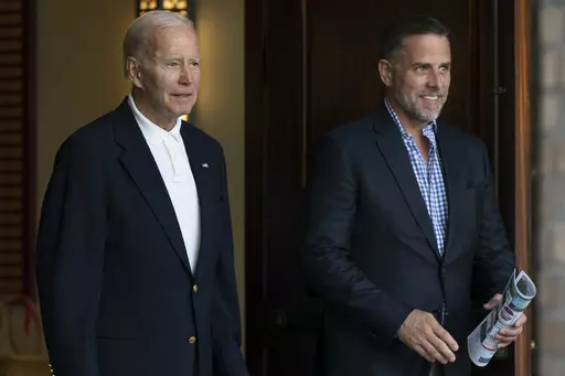 President Joe Biden and his son Hunter Biden leave Holy Spirit Catholic Church in Johns Island, S.C., after attending a Mass on Aug. 13, 2022. Biden is in Kiawah Island with his family on vacation. An IRS special agent is seeking whistleblower protection to disclose information regarding what the agent contends is mishandling of an investigation into President Joe Biden’s son, Hunter Biden. That is according to a letter to Congress obtained by The Associated Press. (AP Photo/Manuel Balce Cenet