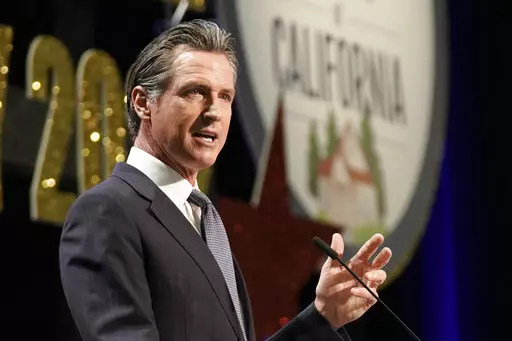 California Gov. Gavin Newsom speaks at the California Association of Realtors Legislative Day in Sacramento, Calif., Wednesday, April 27, 2022. A year after beating back a recall, Newsom is expected to cruise to a re-election victory ahead of challenger Republican state Sen. Brian Dahle. (AP Photo/Rich Pedroncelli, File)