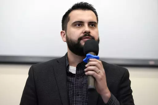 Former State Rep. Dave Williams speaks during a debate for the state Republican Party leadership position on Feb. 25, 2023, in Hudson, Colo. The Colorado Republican Party on Saturday, March 11, selected Williams as its new chairman. (AP Photo/David Zalubowski, File)