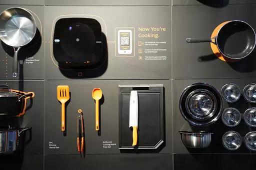 The Tramontina Guru cook system is on display at the Tramontina booth booth during the CES tech show Thursday, Jan. 5, 2023, in Las Vegas. (AP Photo/John Locher)