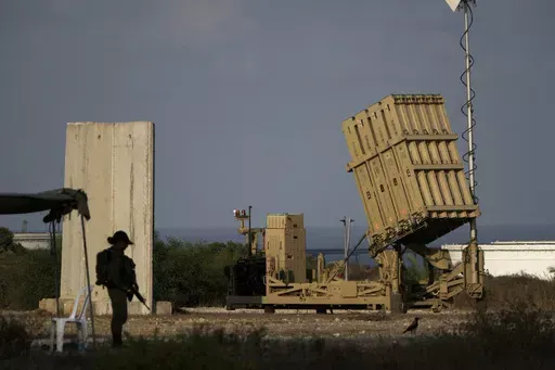 A battery of Israel's Iron Dome defense missile system, deployed to intercept rockets, sits in Ashkelon, southern Israel, Aug. 7, 2022. Israel is vowing to retaliate against Iran, risking further expanding the shadow war between the two foes into a direct conflict after an Iranian attack over the weekend sent hundreds of drones and missiles toward Israel. (AP Photo/Ariel Schalit, File)
