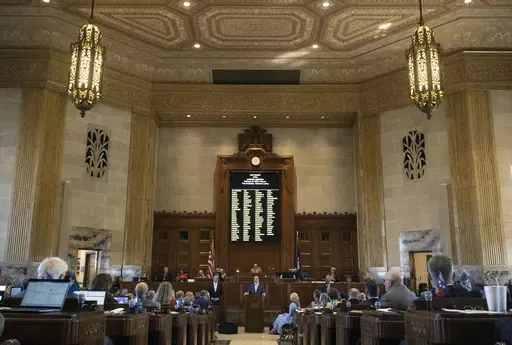 Louisiana Gov. Jeff Landry addresses members of the House and Senate on opening day of a legislative special session focusing on crime, Monday, Feb. 19, 2024, in the House Chamber at the State Capitol in Baton Rouge, La. Louisiana lawmakers adjourned the 2024 Legislative Session, Monday, June 3, 2024, a three-month long gathering of the GOP-controlled Legislature that was marked by the passage of a slew of conservative policies. (Hilary Scheinuk/The Advocate via AP, File)