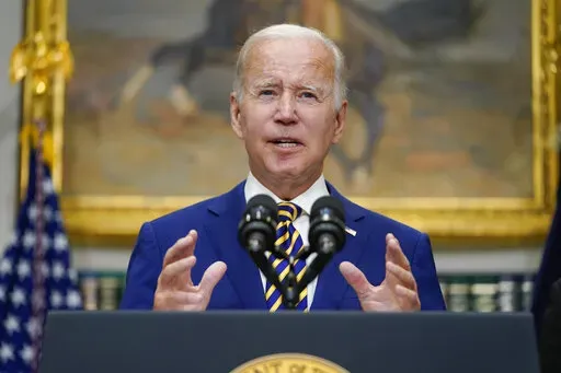 President Joe Biden speaks about student loan debt forgiveness in the Roosevelt Room of the White House, Wednesday, Aug. 24, 2022, in Washington. (AP Photo/Evan Vucci)