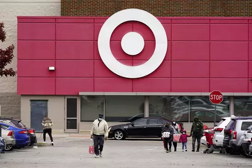 A Target store is seen, Nov. 17, 2021, in Philadelphia. Three major retailers — Amazon, Target and Walmart — say they're suspending sales of water bead products marketed to young children amid growing safety concerns. Water beads are small, colorful balls made of superabsorbent polymers. (AP Photo/Matt Rourke, File)