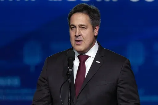 Paul Dans, director of Project 2025 at the Heritage Foundation, speaks at the National Religious Broadcasters convention, Feb. 22, 2024, in Nashville, Tenn. Dans, the director of the Heritage Foundation's Project 2025 vision for a complete overhaul of the federal government, has stepped down, a spokesperson for the think tank confirmed Tuesday. (AP Photo/George Walker IV, File)