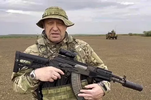 In this image taken from video released by Razgruzka_Vagnera telegram channel on Monday, Aug. 21, 2023, Yevgeny Prigozhin, head of the Wagner Group military company, speaks at an unknown location. Prigozhin's presumed death in a plane crash along with some of his top lieutenants raises uncertainty about the mercenary group’s future. (Razgruzka_Vagnera zka_Vagnera telegram channel via AP, File)