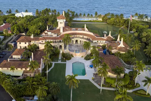 An aerial view of former President Donald Trump's Mar-a-Lago estate is seen Aug. 10, 2022, in Palm Beach, Fla. (AP Photo/Steve Helber, File)