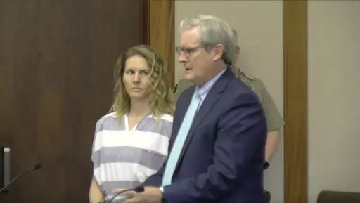 This image from video shows Ruby Franke during a hearing Monday, Dec. 18, 2023, in St. George, Utah. Franke, a Utah mother of six who gave parenting advice via a once-popular YouTube channel called "8 Passengers" has pleaded guilty to four counts of aggravated child abuse for abusing and starving two of her children. (Ron Chaffin/St. George News via AP, Pool)