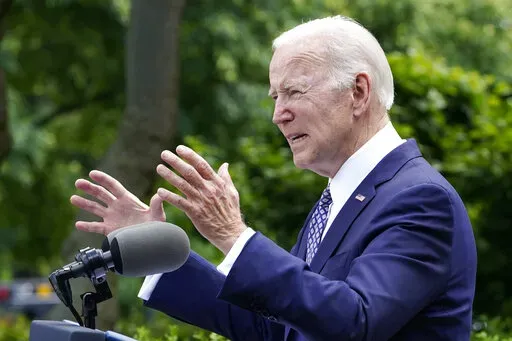 President Joe Biden speaks in the Rose Garden of the White House in Washington, Tuesday, May 17, 2022. Biden's six-day trip to South Korea and Japan aims to build rapport with the Asian nations’ leaders. Biden will also be trying to send an unmistakable message to China that Russia’s faltering invasion of Ukraine should give Beijing pause about its own saber-rattling in the Pacific. Biden departs Thursday and is set to meet newly elected South Korean President Yoon Suk Yeol and Japanese Prim