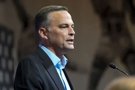 LSU head coach Matt McMahon speaks during the Southeastern Conference NCAA college basketball Media Day in Birmingham, Ala., Tuesday, Oct. 15, 2024. (AP Photo/Gary Cosby Jr., Tuscaloosa News)