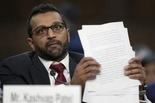 Kash Patel, President Donald Trump's choice to be director of the FBI, appears before the Senate Judiciary Committee for his confirmation hearing, at the Capitol in Washington, Thursday, Jan. 30, 2025. (AP Photo/Ben Curtis)