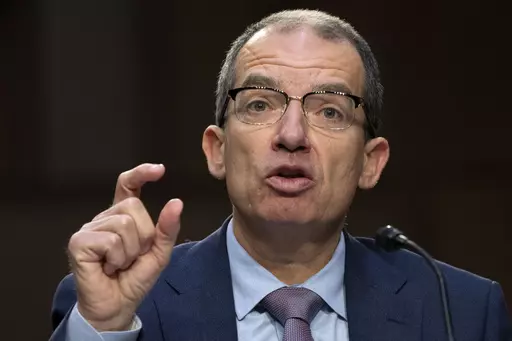 Moderna CEO and Director Stephane Bancel testifies during the Senate HELP Committee on the price of the COVID-19 vaccine, Wednesday, March 22, 2023, on Capitol Hill in Washington. (AP Photo/Jacquelyn Martin)