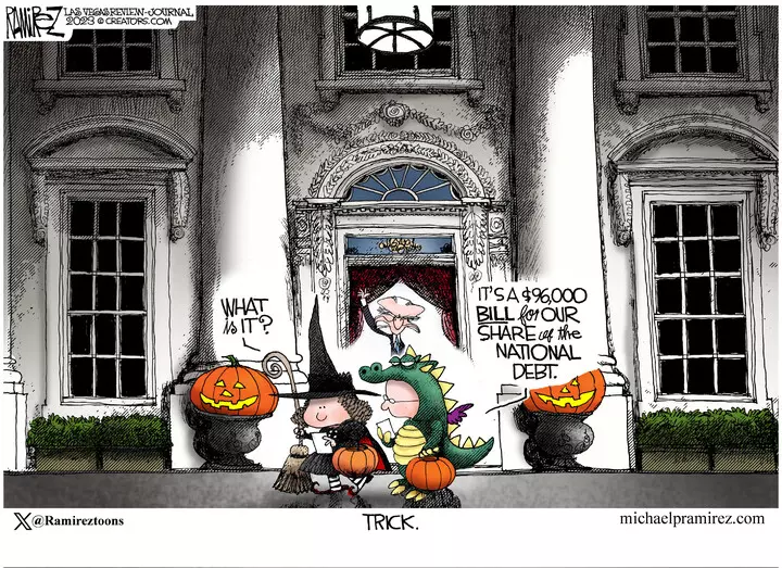 Michael Ramirez for Oct 31, 2023